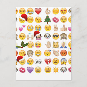 christmas emojis holiday postcard