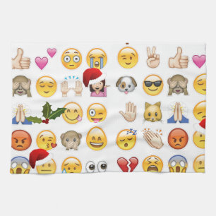 christmas emojis kitchen towel