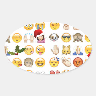 christmas emojis oval sticker