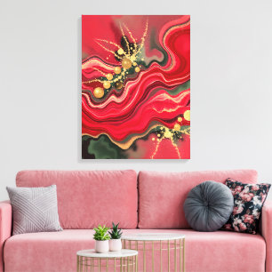 Christmas Energy Bloom Abstract Frequency Wrapped Canvas Print