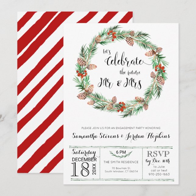 Christmas Engagement Party Invitation (Front/Back)