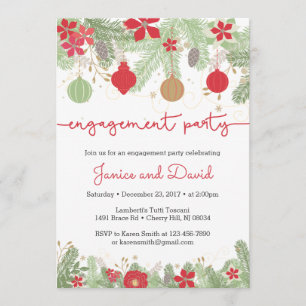 Christmas Engagement Party Invitations