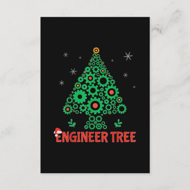 Christmas Engineer Tree Mechanical Engineering Enclosure Card (Front)