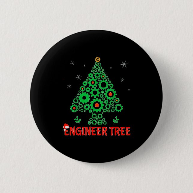 Christmas Engineer Tree _ Mechanical Engineering G 2 Inch Round Button (Front)