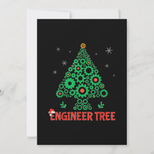 Christmas Engineer Tree Mechanical Engineering Holiday Card