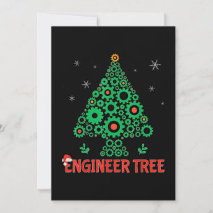 Christmas Engineer Tree Mechanical Engineering Thank You Card