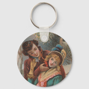 Christmas, England-Vintage Victorian Era Ad, 1980 Keychain