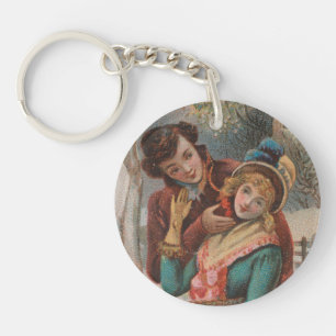 Christmas, England-Vintage Victorian Era Ad, 1980 Keychain
