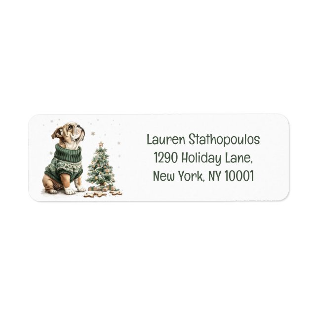 Christmas English Bulldog Christmas Tree (Front)