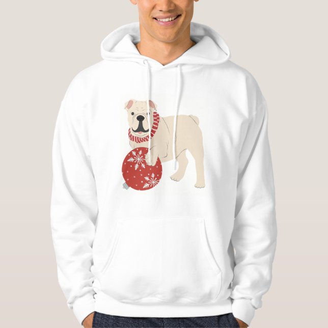 Christmas English Bulldog  Hoodie (Front)