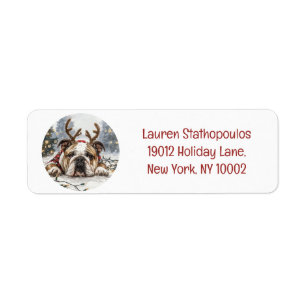 Christmas English Bulldog Reindeer