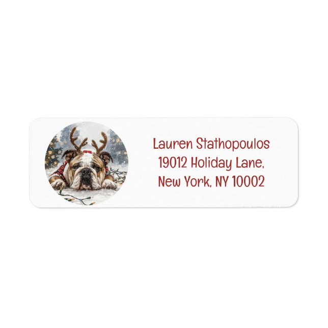Christmas English Bulldog Reindeer (Front)