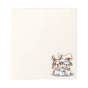 Christmas English Bulldogs Notepad