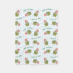 Christmas English Setter Fleece Blanket