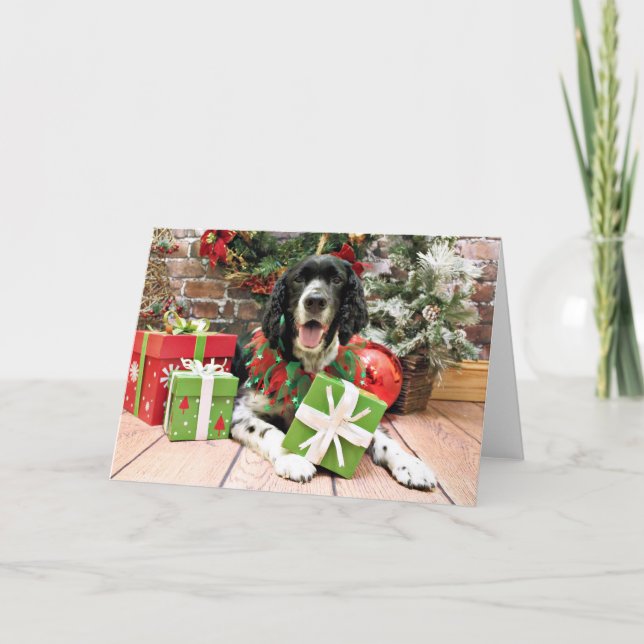 Christmas - English Springer Spaniel - Bosley Holiday Card (Front)
