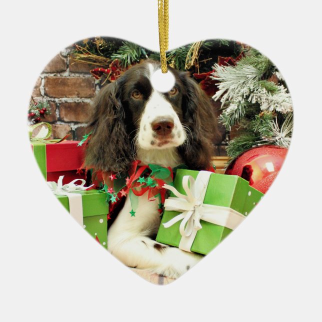 Christmas - English Springer Spaniel - Kinzie Ceramic Ornament (Front)