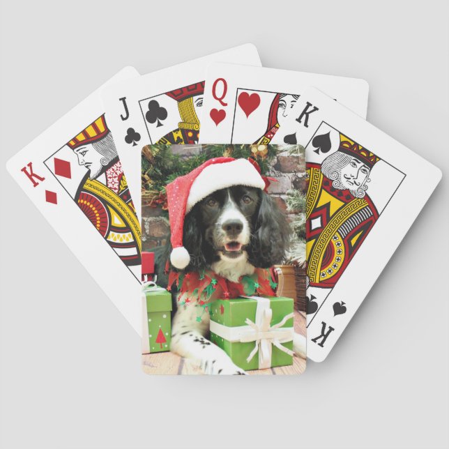 Christmas - English Springer Spaniel - Lucy Playing Cards (Back)