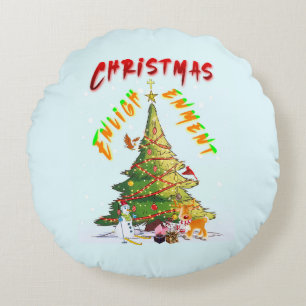 Christmas Enlightenment Round Pillow