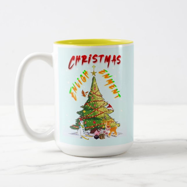 Christmas Enlightenment Two-Tone Coffee Mug (Left)