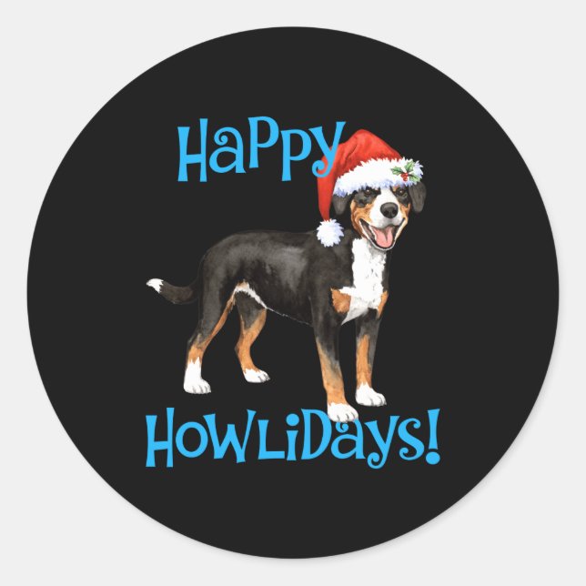 Christmas Entlebucher  Classic Round Sticker (Front)