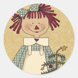 Christmas Envelope Seals: Simple Joys Annie Classic Round Sticker