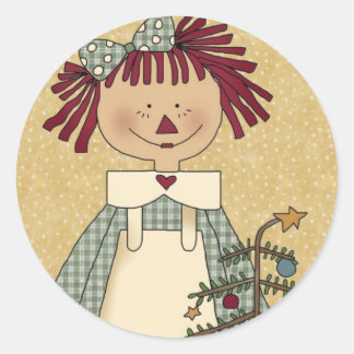 Christmas Envelope Seals: Simple Joys Annie Classic Round Sticker
