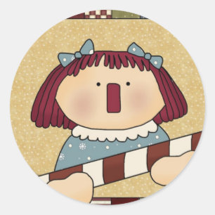 Christmas Envelope Seals: Simple Joys Annie Classic Round Sticker