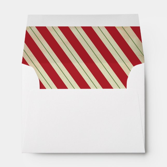 Christmas Envelope Vintage Stripes 4x6 Envelopes (Back (Bottom))