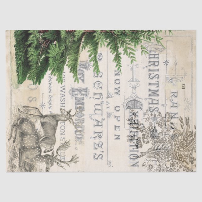 Christmas Ephemera Decoupage Tissue Paper (Front)