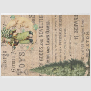 Christmas Ephemera Furniture Decoupage Tissue Paper