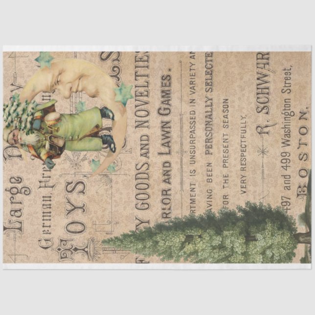 Christmas Ephemera Furniture Decoupage Tissue Paper (Front)