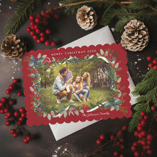 Christmas Eucalyptus Juniper Berry Photo Holiday C Card
