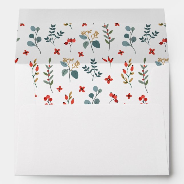 Christmas Eucalyptus Watercolor Botanical Envelope (Back (Bottom))