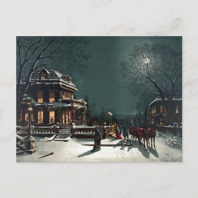 Christmas Eve 1880 Holiday Postcard (Front)