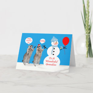 Christmas Eve Birthday For Grandson Greeting Cards