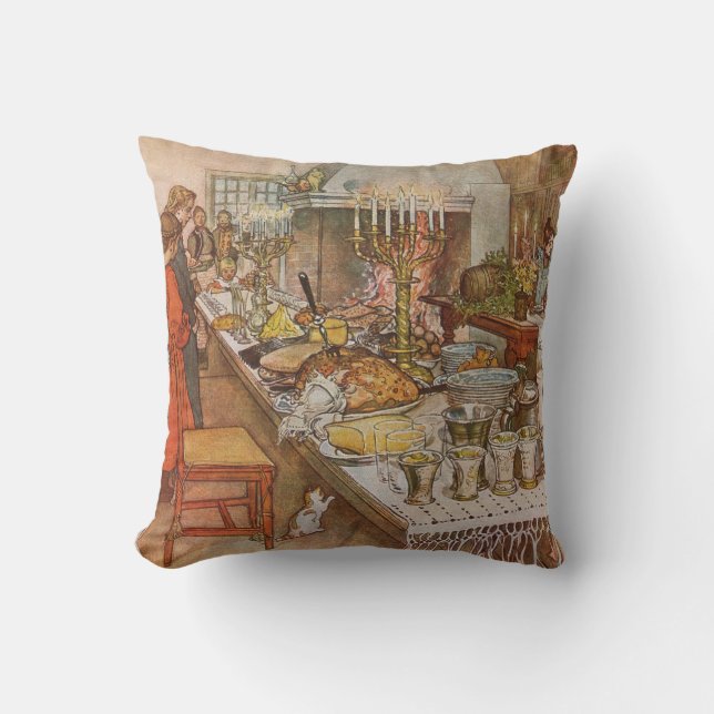  Christmas Eve Carl Larsson 1904 Throw Pillow (Front)