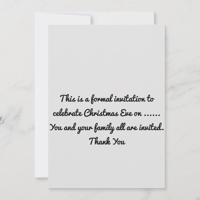 Christmas Eve Celebration Invitation (Back)