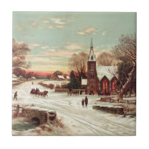 "Christmas Eve" ceramic tile