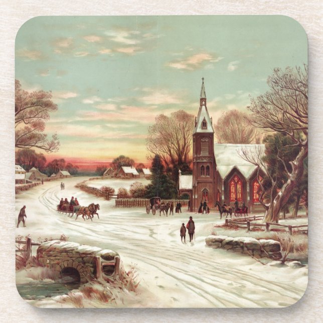"Christmas Eve" cork coaster (Front)