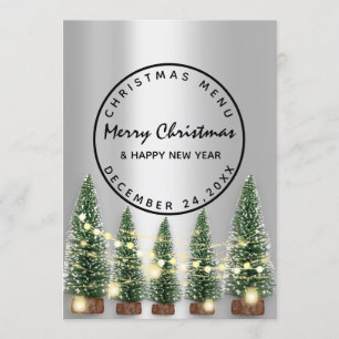 Christmas Eve Holiday Winter Menu Light Green Grey