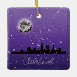 Christmas Eve in Cleveland, Ohio Ceramic Ornament