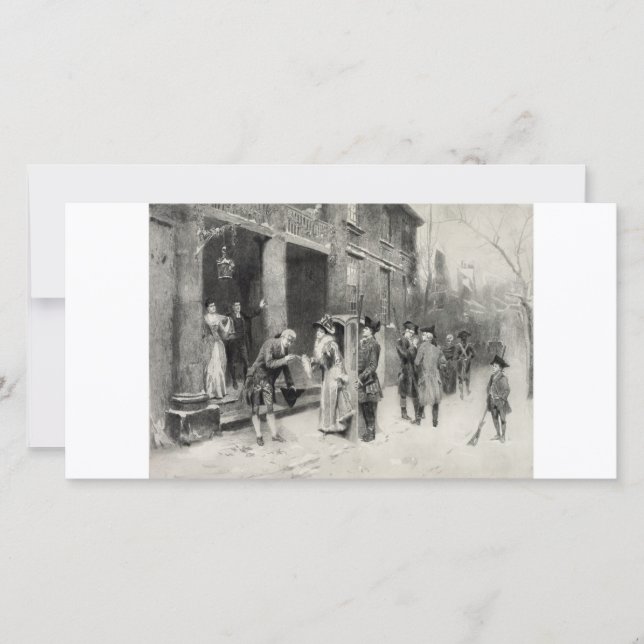 Christmas Eve in Colonial Times collector card (Front)