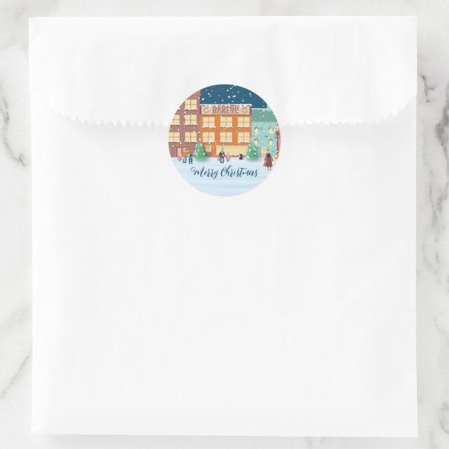 Christmas Eve in Town Holiday Stickers (Bag)