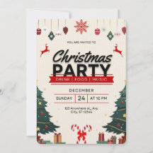 Christmas eve invitation card