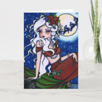 Christmas Eve Mermaid Fantasy Girl Art Card