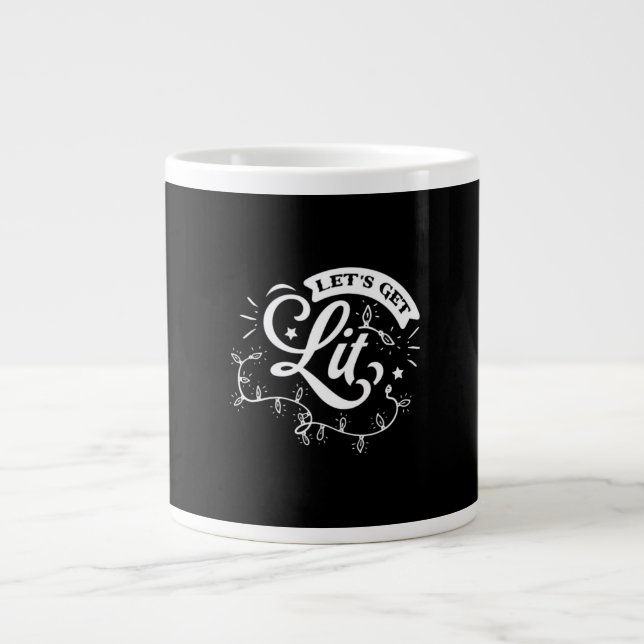 Christmas Eve Merry Christmas - Let's Get Lit Clas Large Coffee Mug (Front)