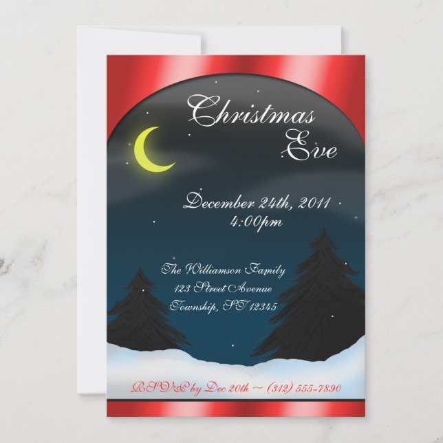 Christmas Eve Night Family Invitations (Front)