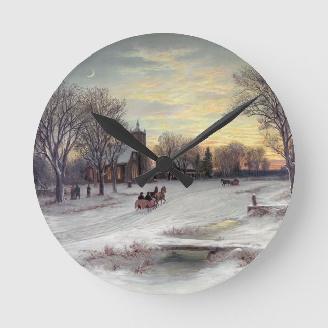 Christmas Eve Round Clock (Front)