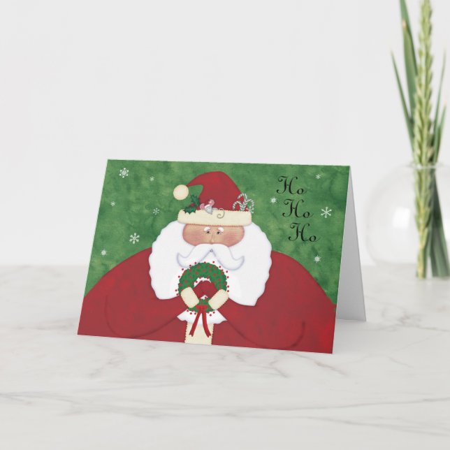 Christmas Eve Santa Personalized Holiday Card (Front)