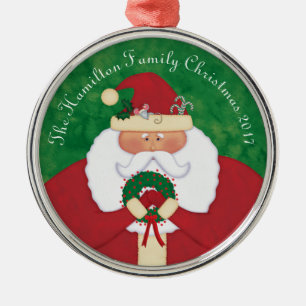 Christmas Eve Santa Personalized Metal Ornament